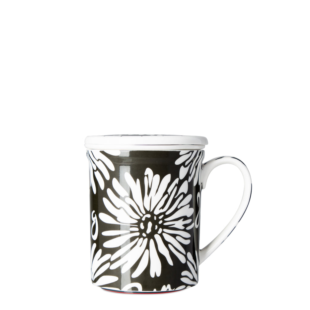 Mighty Mug Ceramic 12 oz : Black Floral