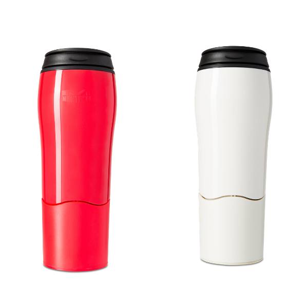 Mighty Mug Go Plastic: Red & Cream - 2pk
