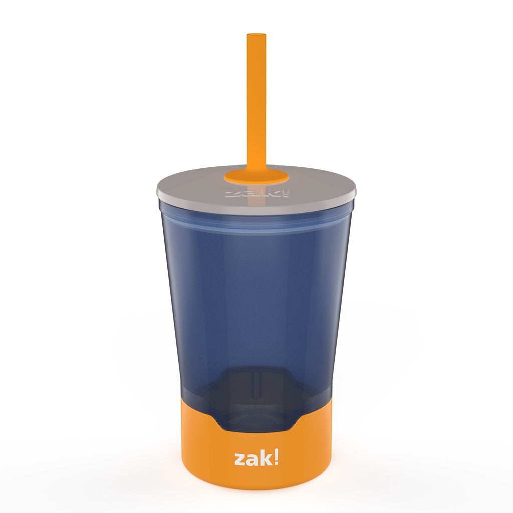 Zak Designs Mighty Mug 10 oz Spill-Proof Kids Water Tumbler Plastic with  Silicone Straw and No-Tip Base for Cold Drinks, 2pc Dino Camo 
