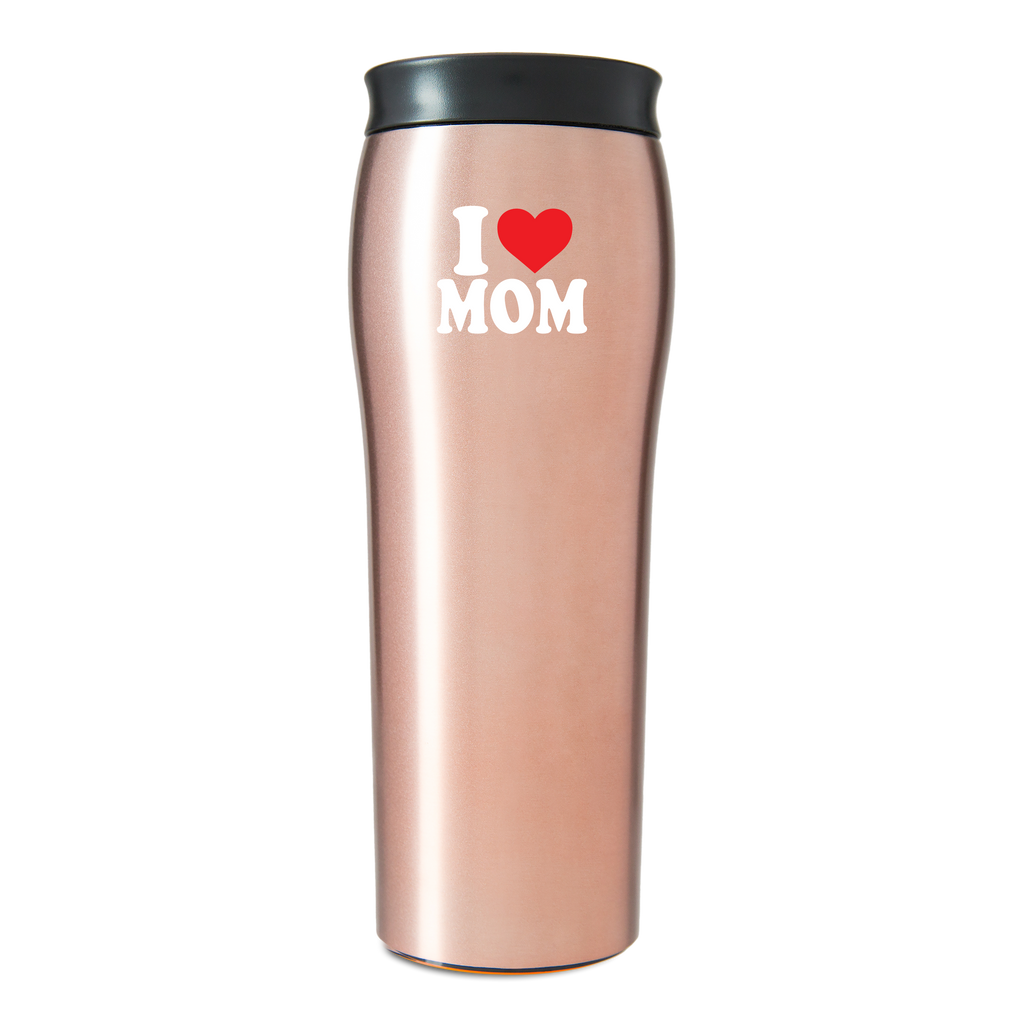 Mighty Mug Go - Stainless Steel - Rose Gold (I Love You Mom) - 16 oz