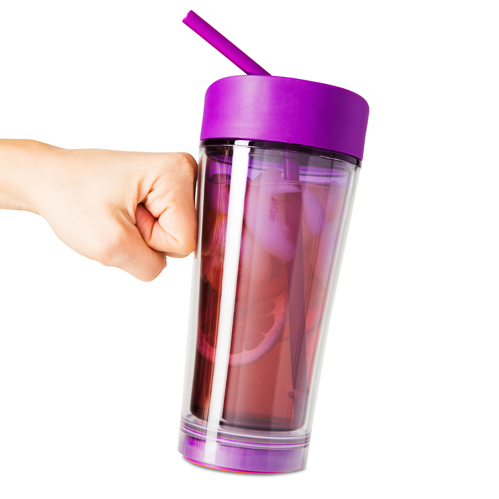 Mighty Mug Plastic Travel Mug, No Spill Double Wall Tumbler, Cold/Hot,  Cup-Holder Friendly, Dishwasher Safe, (Purple, 12oz)